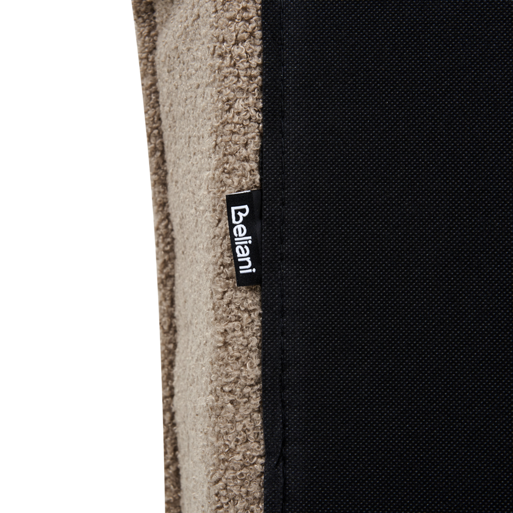 Letto matrimoniale ad acqua imbottito in tessuto bouclè marrone 180 x 200 cm stile classico camera da letto