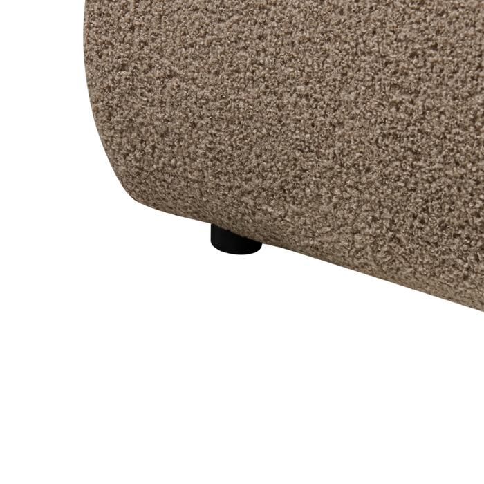 Letto matrimoniale ad acqua imbottito in tessuto bouclè marrone 180 x 200 cm stile classico camera da letto