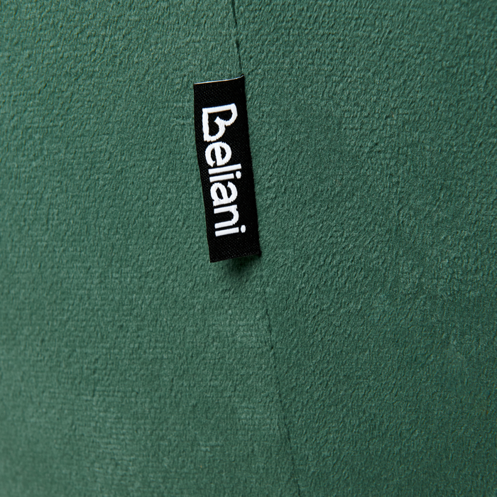 Set di 2 sedie da pranzo con rivestimento in velluto verde gambe dorate glamour retrò