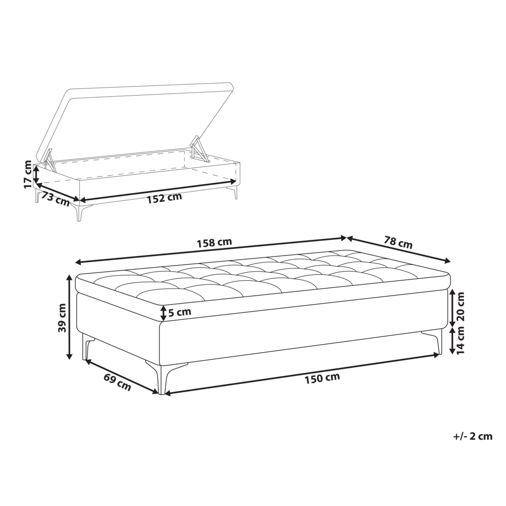 Poggiapiedi rettangolare con contenitore in velluto azzurro gambe dorate