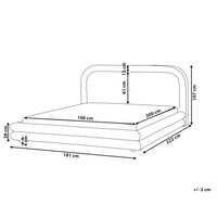 Letto imbottito in tessuto verde con testiera e giroletto 160 x 200 cm camera da letto elegante