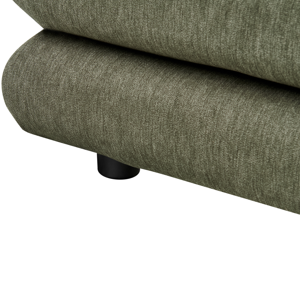 Letto imbottito in tessuto verde con testiera e giroletto 160 x 200 cm camera da letto elegante