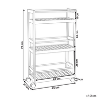 Carrello da bagno in legno di bambù marrone chiaro a 3 ripiani Design