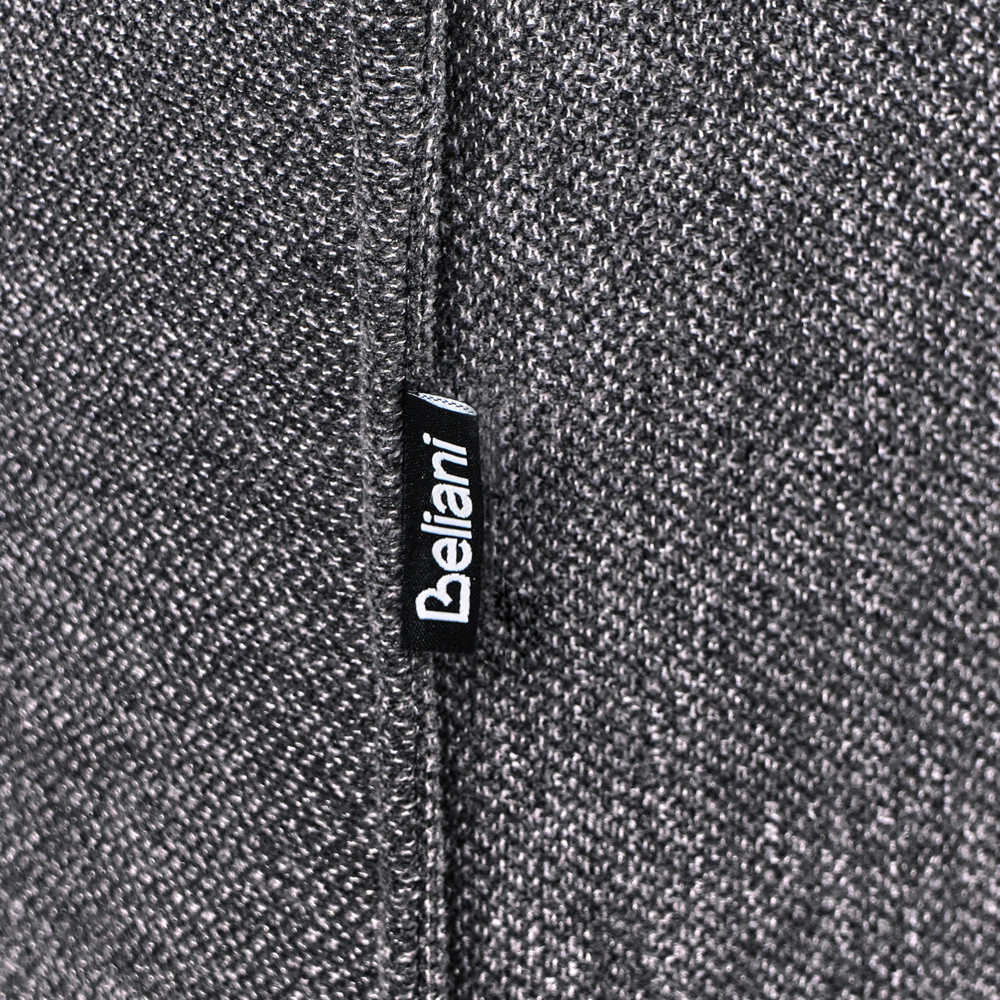 Divano letto angolare Grigio grafite in tessuto imbottito 3 posti a sinistra a forma di L