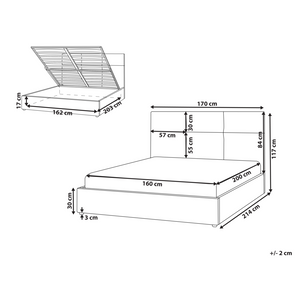Letto ottomano Taupe Poliestere Rivestito 160 x 200 cm con Storage e Testata Mobili da Camera da Letto