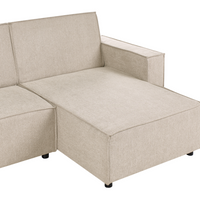 Divano letto angolare Beige Tessuto imbottito 3 posti a sinistra Letto a L