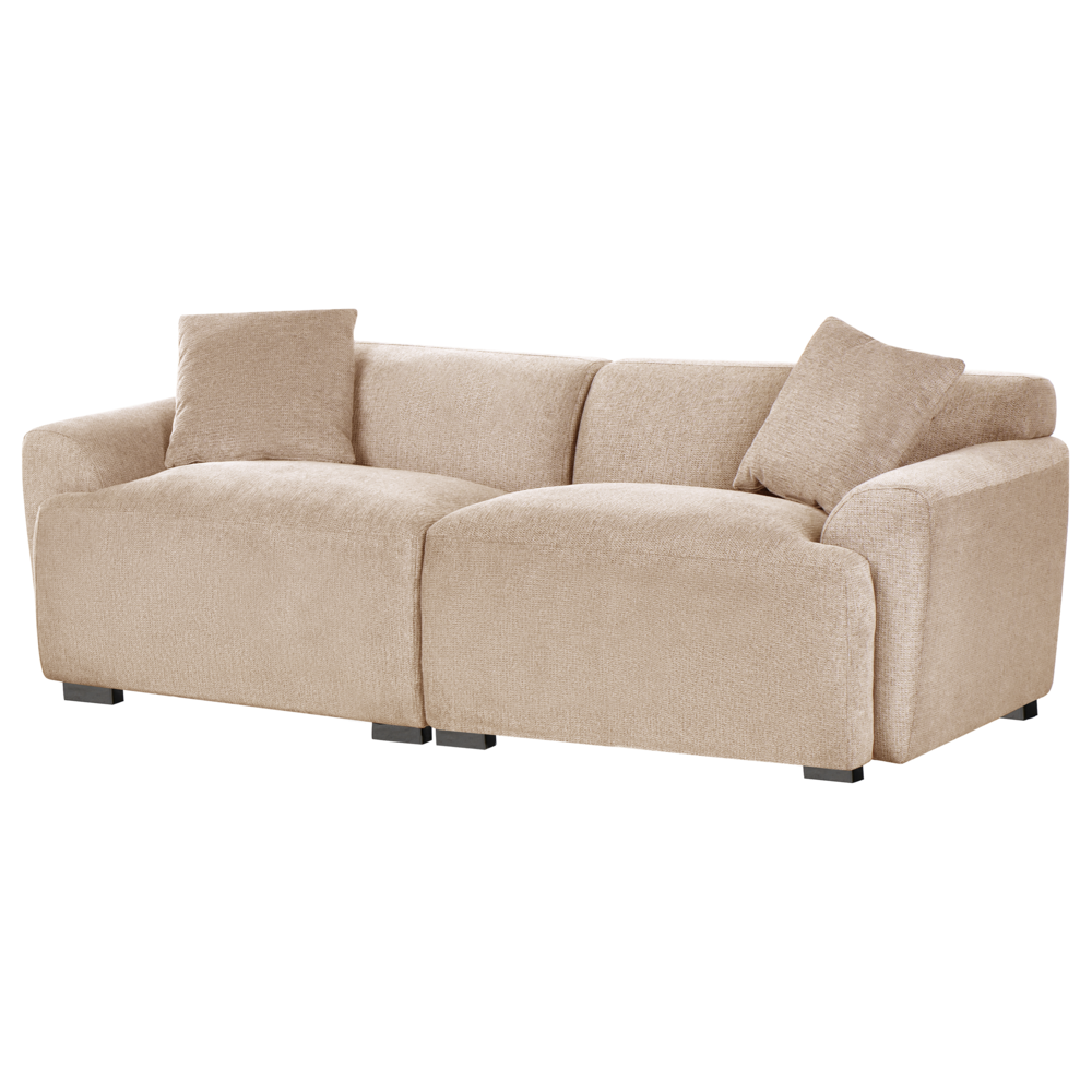 Divano in tessuto bianco 3 posti con cuscini aggiuntivi stile moderno