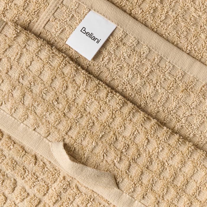 Set di 9 asciugamani Beige Sabbia in cotone per ospiti Asciugamano da bagno e tappetino da bagno