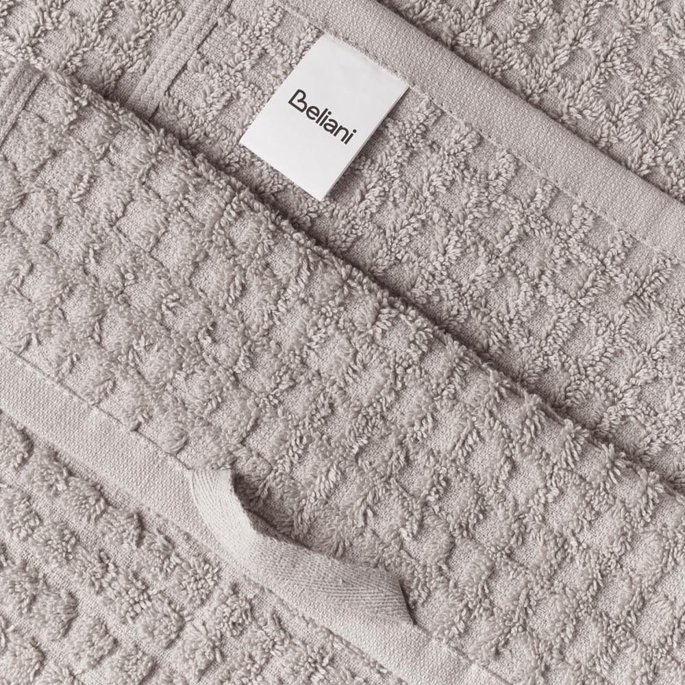 Set di 11 asciugamani Grigio Chiaro in cotone per ospiti Asciugamano da bagno e tappetino da bagno