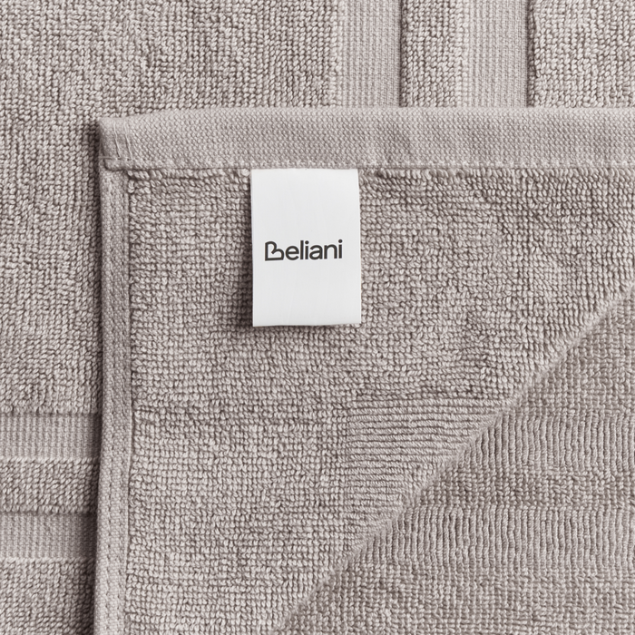 Set di 9 asciugamani Grigio Chiaro in cotone per ospiti Asciugamano da bagno e tappetino da bagno