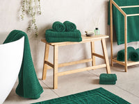 Set di 11 asciugamani Verde in cotone per ospiti Asciugamano da bagno e tappetino da bagno