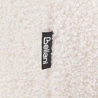 Pouf imbottito in tessuto bouclé color bianco sporco panca da letto sgabello