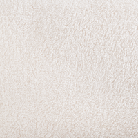 Pouf imbottito in tessuto bouclé color bianco sporco panca da letto sgabello