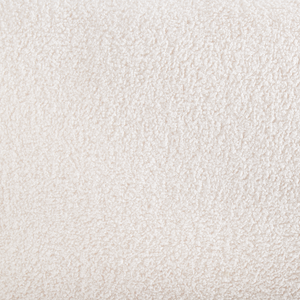 Pouf imbottito in tessuto bouclé color bianco sporco panca da letto sgabello