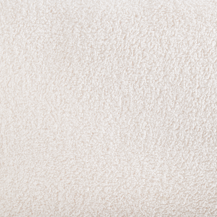 Pouf imbottito in tessuto bouclé color bianco sporco panca da letto sgabello