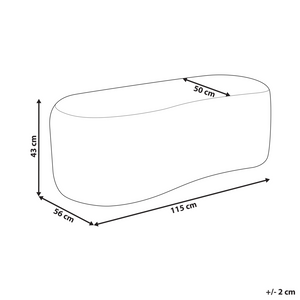 Pouf imbottito in tessuto bouclé color bianco sporco panca da letto sgabello