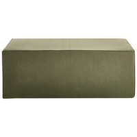 Pouf imbottito in tessuto di velluto a coste jumbo verde scuro panca per letto sgabello