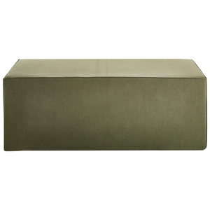 Pouf imbottito in tessuto di velluto a coste jumbo verde scuro panca per letto sgabello