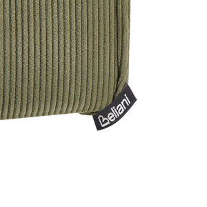 Pouf imbottito in tessuto di velluto a coste jumbo verde scuro panca per letto sgabello