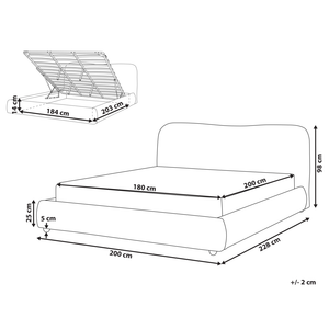 Letto contenitore Tessuto azzurro poliestere 180 x 200 cm Design moderno e minimalista Ottomana
