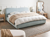 Letto contenitore Tessuto azzurro poliestere 180 x 200 cm Design moderno e minimalista Ottomana