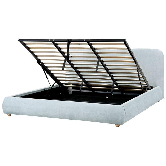 Letto contenitore Tessuto azzurro poliestere 180 x 200 cm Design moderno e minimalista Ottomana