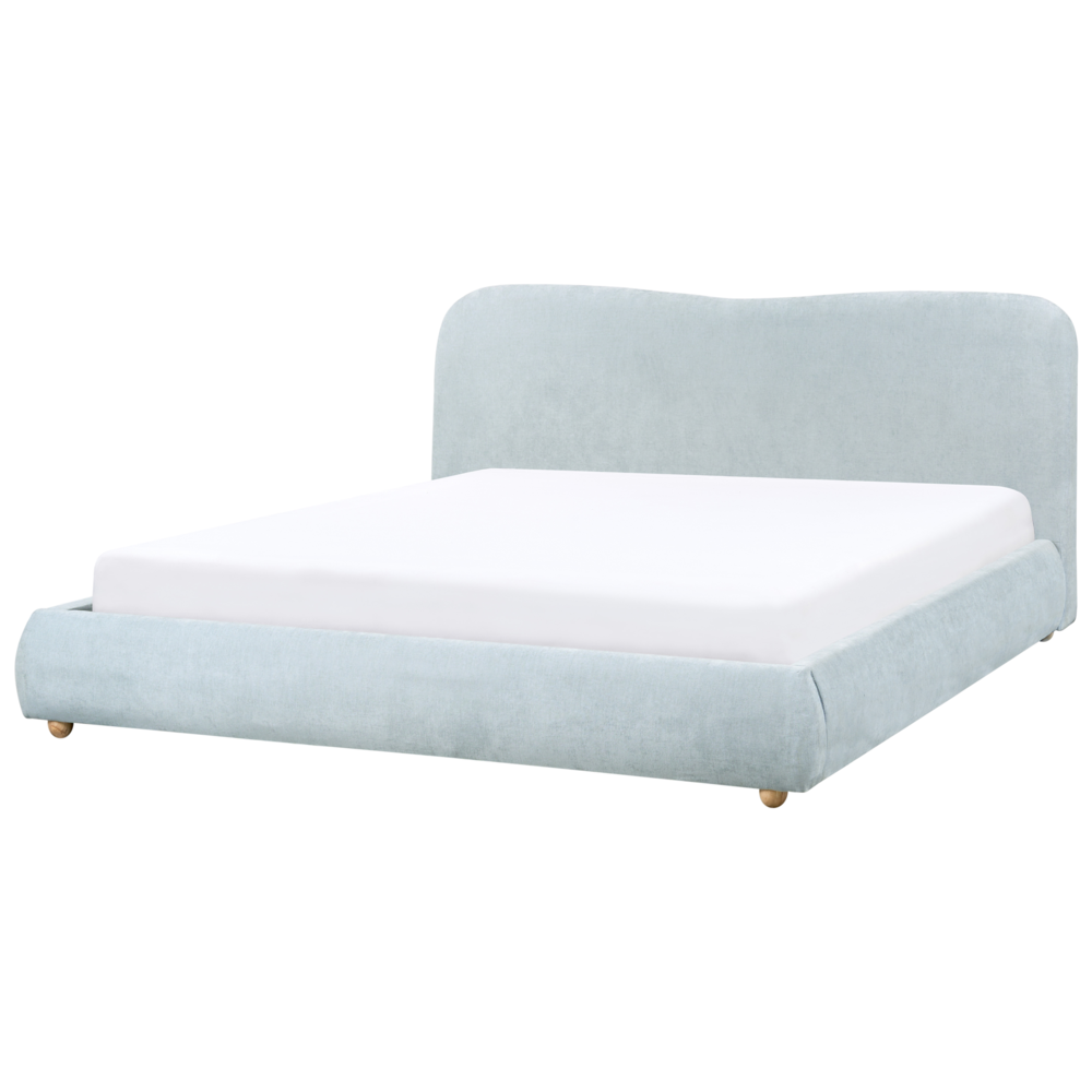 Letto contenitore Tessuto azzurro poliestere 180 x 200 cm Design moderno e minimalista Ottomana