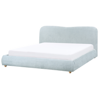 Letto contenitore Tessuto azzurro poliestere 180 x 200 cm Design moderno e minimalista Ottomana