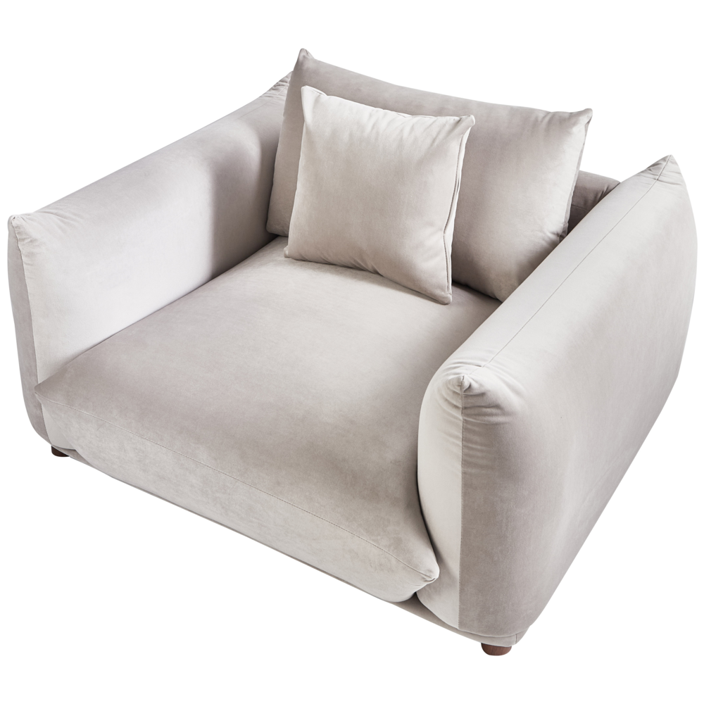 Set di divani in velluto tortora a 5 posti con cuscini e poltrone Divano da soggiorno