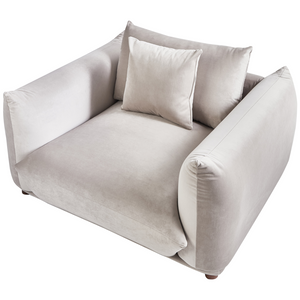 Set di divani in velluto tortora a 5 posti con cuscini e poltrone Divano da soggiorno