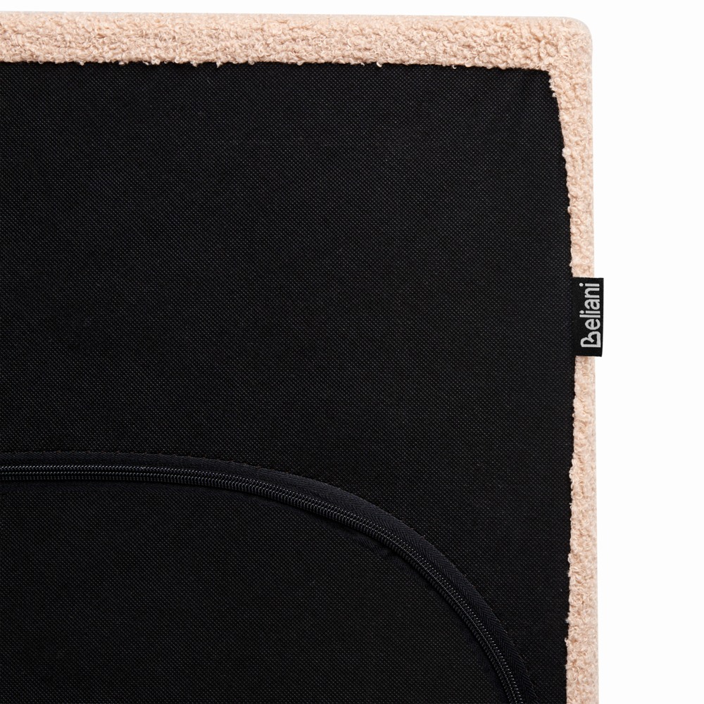 Letto ad acqua bouclé beige 160 x 200 cm con materasso poggiatesta Design moderno