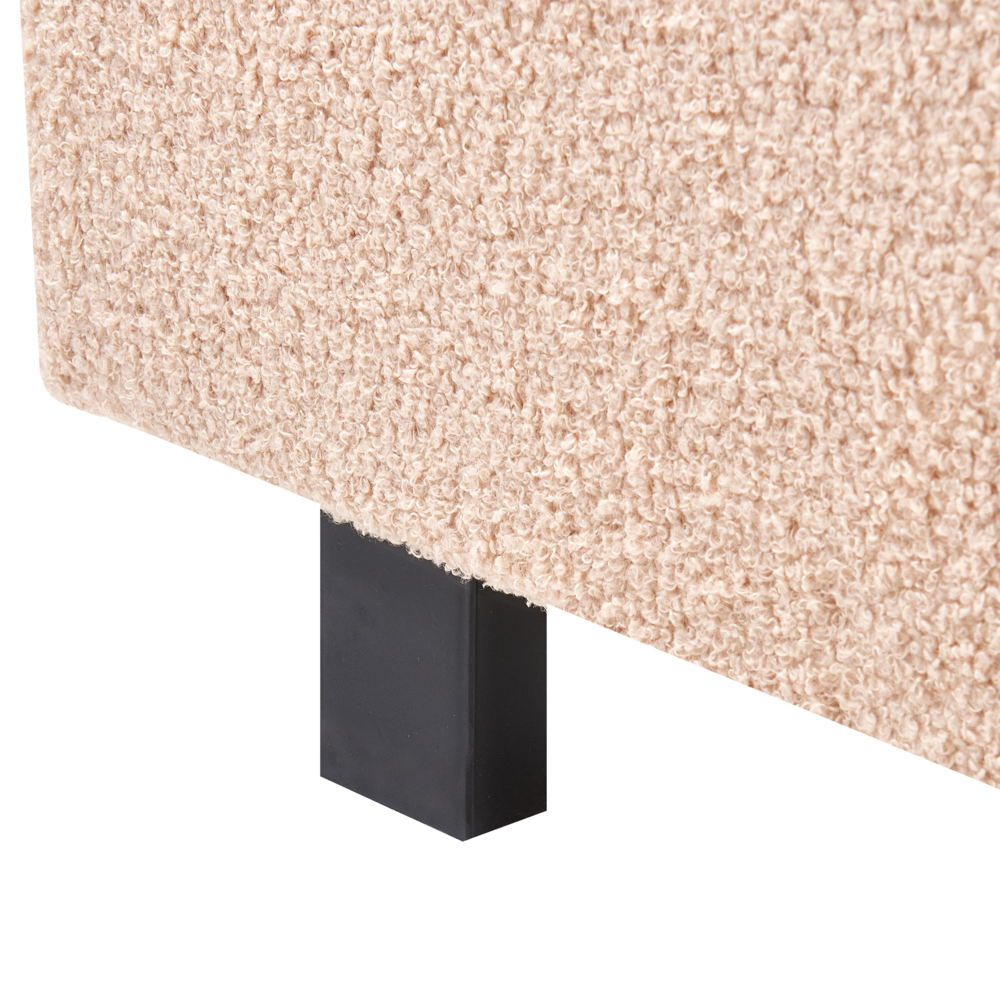 Letto ad acqua bouclé beige 160 x 200 cm con materasso poggiatesta Design moderno