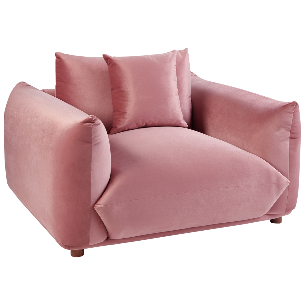 Set di divani in velluto rosa a 5 posti con cuscini e poltrone Divano da soggiorno