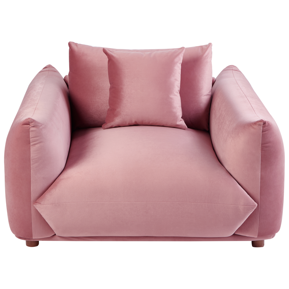 Set di divani in velluto rosa a 5 posti con cuscini e poltrone Divano da soggiorno