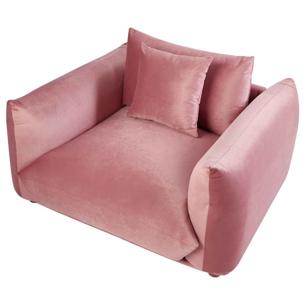 Set di divani in velluto rosa a 5 posti con cuscini e poltrone Divano da soggiorno