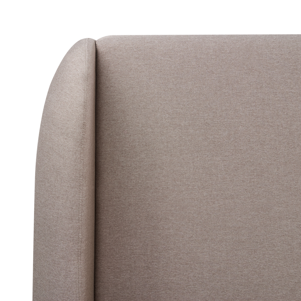 Letto matrimoniale con contenitore rivestito in tessuto tortora con ampia testata 180 x 200 cm camera da letto elegante