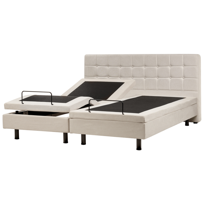 Letto regolabile elettricamente 180 x 200 cm beige chiaro con telecomando