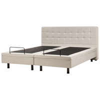 Letto regolabile elettricamente 180 x 200 cm beige chiaro con telecomando