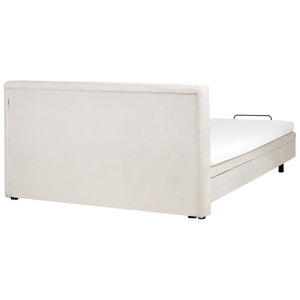 Letto regolabile elettricamente 180 x 200 cm beige chiaro con telecomando