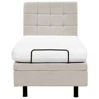 Letto Tessuto Beige Chiaro Elettrico Regolabile con Telecomando 80 x 200 cm