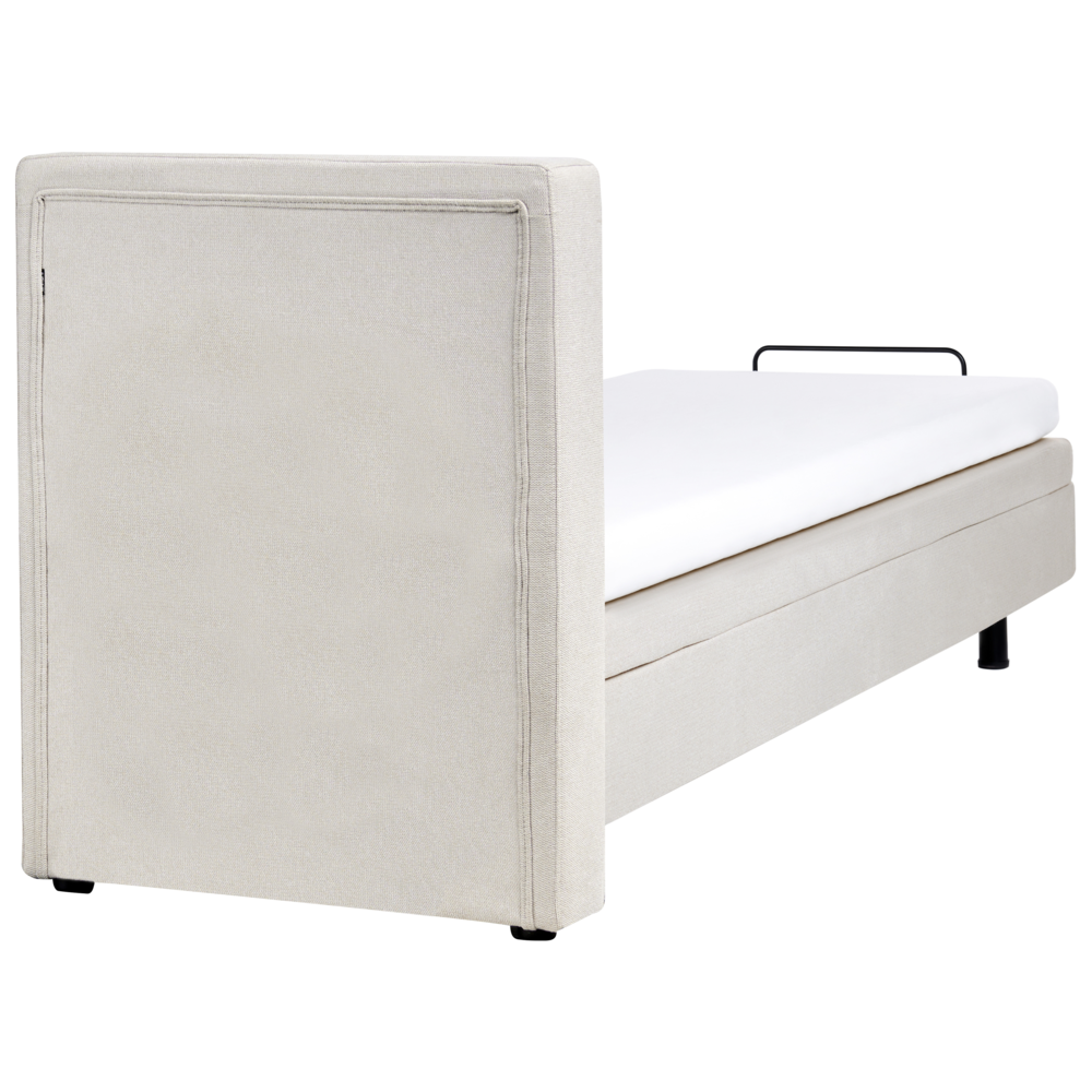 Letto Tessuto Beige Chiaro Elettrico Regolabile con Telecomando 80 x 200 cm