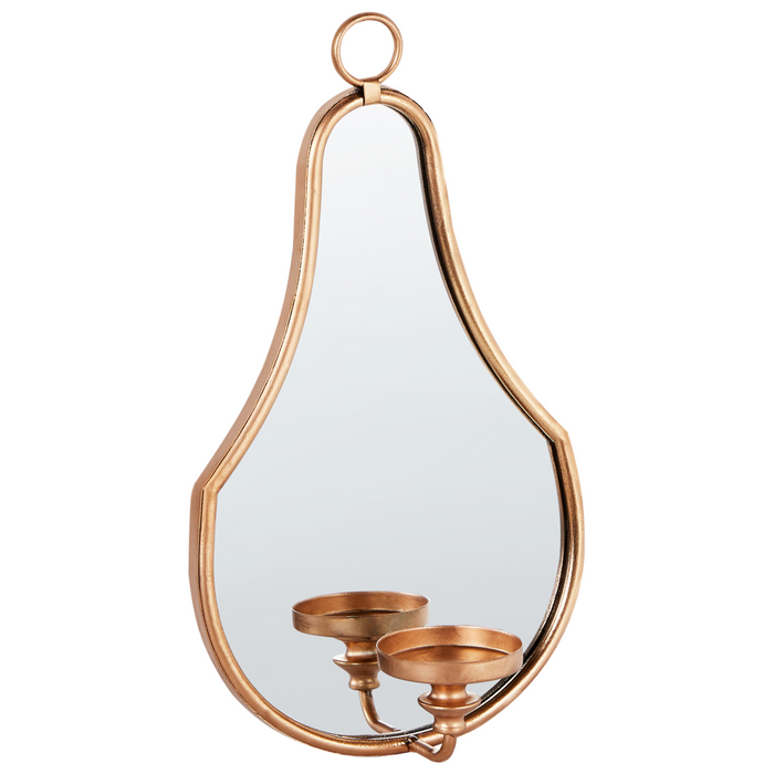 Portacandele da parete in metallo con specchio dorato decorazione elegante