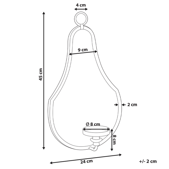 Portacandele da parete in metallo con specchio dorato decorazione elegante