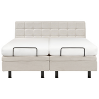 Letto moderno regolabile elettricamente con telecomando in tessuto beige chiaro 160 x 200 cm