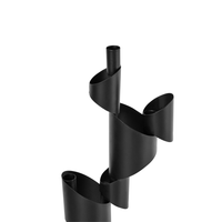 Portacandele in metallo di forma astratta nero stile elegante