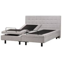 Letto Tessuto Grigio Chiaro Elettrico Regolabile con Telecomando 180 x 200 cm