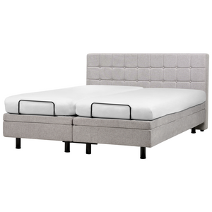 Letto Tessuto Grigio Chiaro Elettrico Regolabile con Telecomando 180 x 200 cm