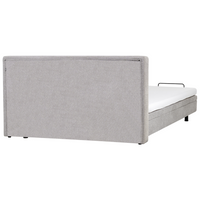 Letto Tessuto Grigio Chiaro Elettrico Regolabile con Telecomando 180 x 200 cm