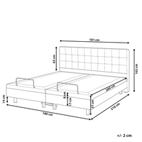 Letto Tessuto Grigio Chiaro Elettrico Regolabile con Telecomando 180 x 200 cm