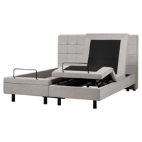 Letto Tessuto di colore Grigio Chiaro Elettrico Regolabile con Telecomando 160 x 200 cm matrimoniale moderno